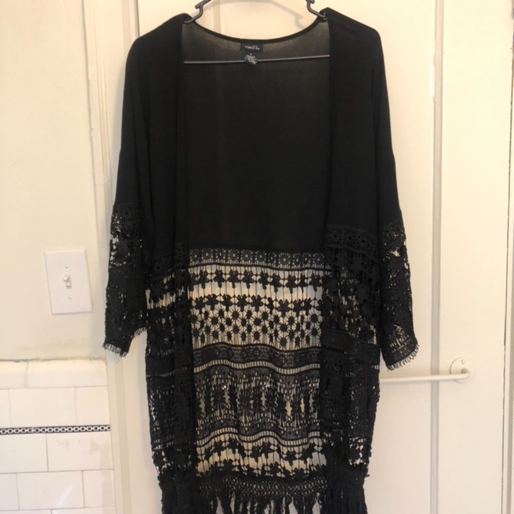 Black lace shawl